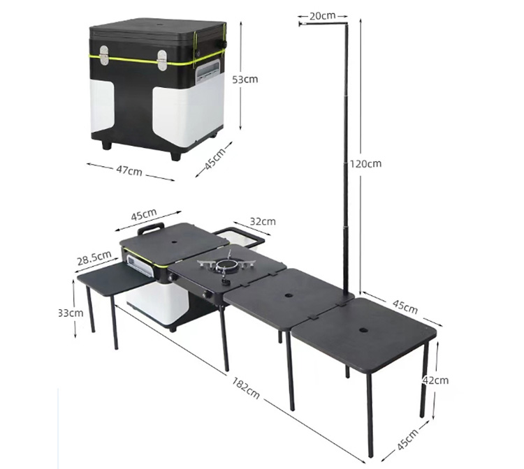 Foldable and expandable mobile kitchen box& Cooking Station Alubox.cn