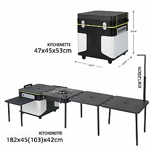 Foldable and expandable mobile kitchen box& Cooking Station